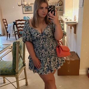 Puff sleeve mini dress